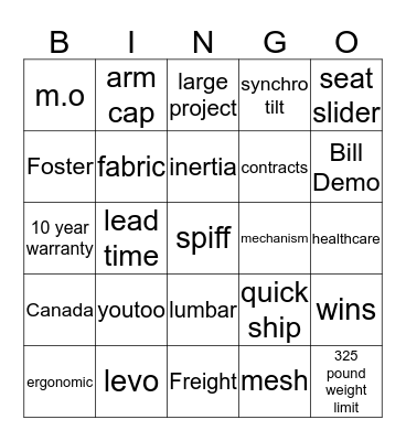BGA BINGO  Bingo Card