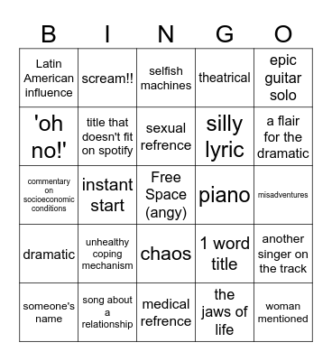 ptv bingo Card