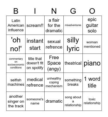 ptv bingo Card