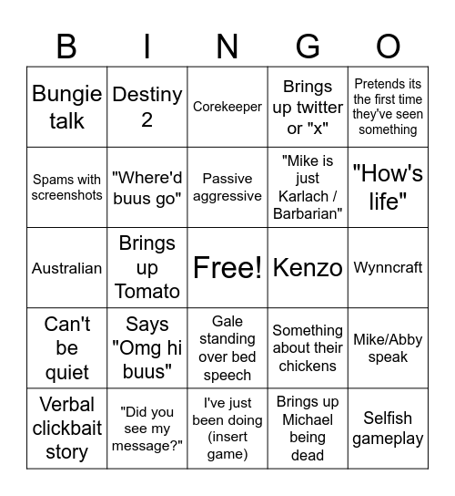 Chingo Bingo Card