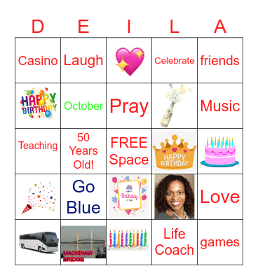 DEILA’S BIRTHDAY BINGO Card