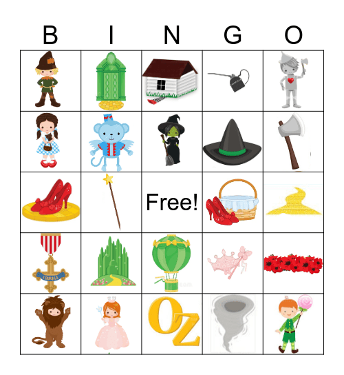 Wizard of Oz Bingo Card