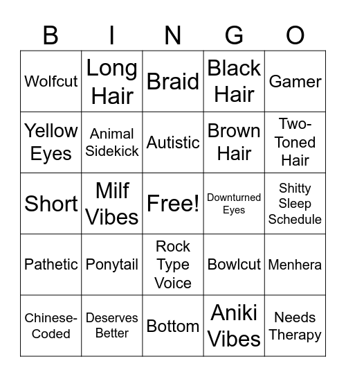 Peoni’s Fav Bingo Card