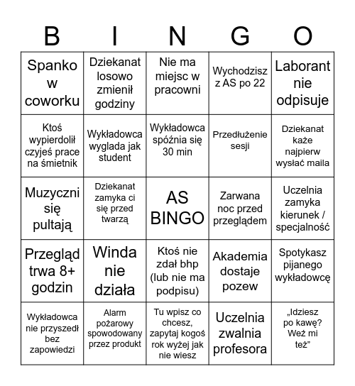 Bingo AS Bingo Card
