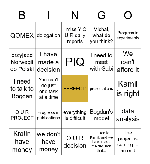 The Lucjana Bingo Card