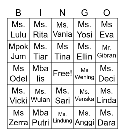 ESC KGROW GATHERING Bingo Card