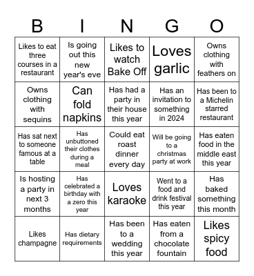 Feast Bingo! Bingo Card