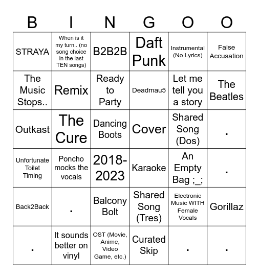 DON'T BE SO RECKLESS Bingo Card