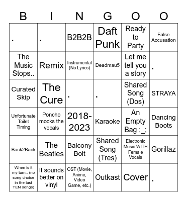 DON'T BE SO RECKLESS Bingo Card