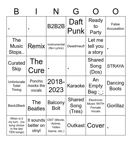 DON'T BE SO RECKLESS Bingo Card