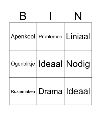 Open Lettergreep Bingo Card