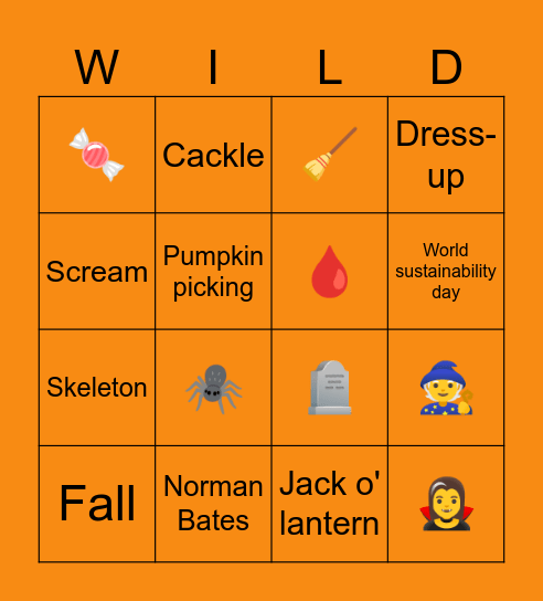 Spooky WILD Bingo Card