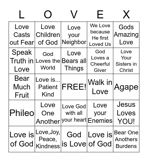 LOVE BEARS ALL THINGS Bingo Card