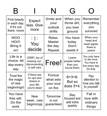 BLIRT Bingo Card