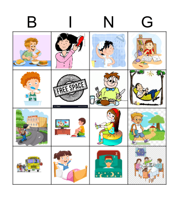 Daily routines Bingo Card