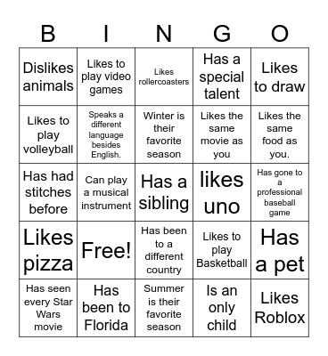 Find Someone Who... Bingo Card