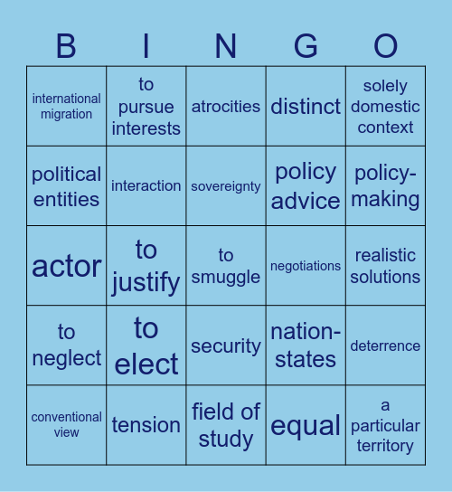 MODULE 1 Bingo Card
