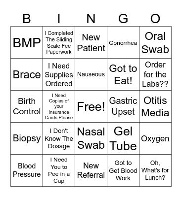 TRHA "Things Commonly Heard or Said..." BINGO Card