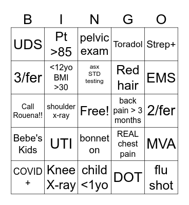 BAYCHESTER Bingo Card
