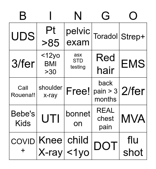 BAYCHESTER Bingo Card