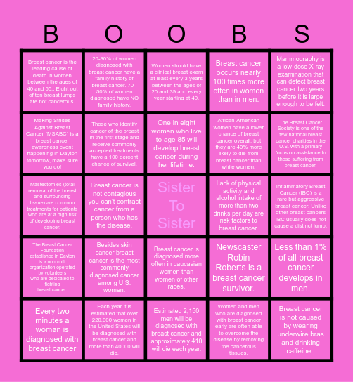 CCC-Breast Cancer Awareness Social Bingo Card