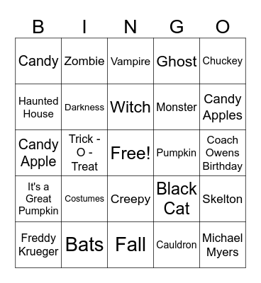 HALLOWEEN BINGO Card