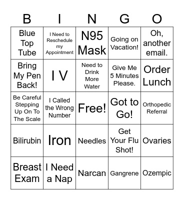 TRHA "Things Commonly Heard or Said..." BINGO Card