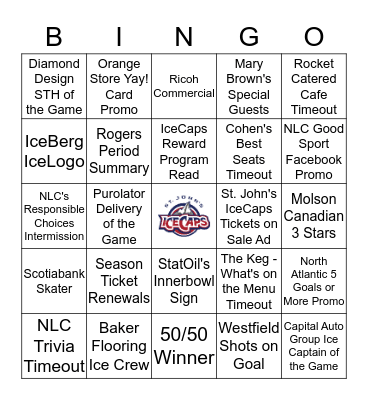 IceCaps Marketing Meeting Bingo Card