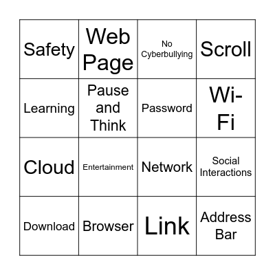 The Internet Bingo Card