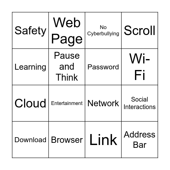 The Internet Bingo Card