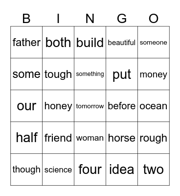 85 Bingo Card