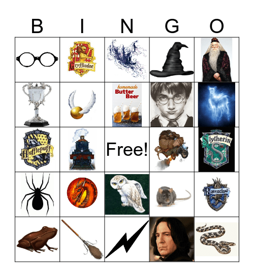 Harry Potter Picture Bingo Card