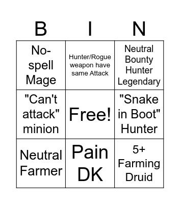 "Showdown in the Badlands" Predictions Bingo Card