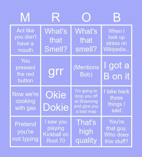 MROB Bingo v3 Bingo Card