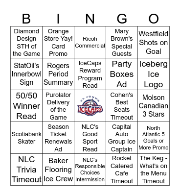 IceCaps Marketing Meeting Bingo Card