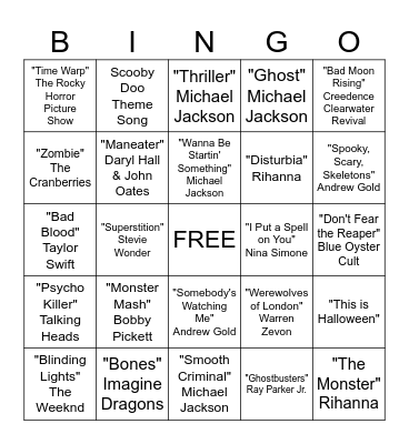 Halloween Bingo Card