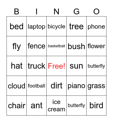 Outside Bingo Card