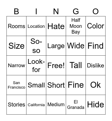 10/19 Bingo Card