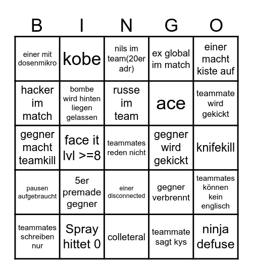 CS Bingo Card