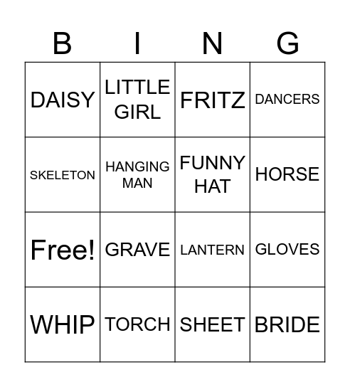 FRANKENSTEIN Bingo Card