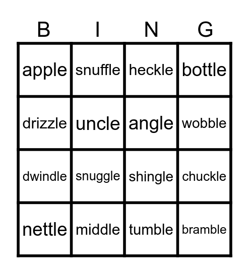 -le Bingo Card