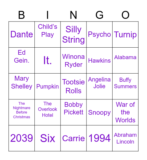 Halloween Trivia Bingo! Bingo Card