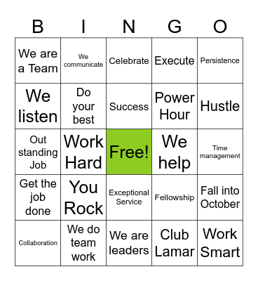 You Rock Bingo Card