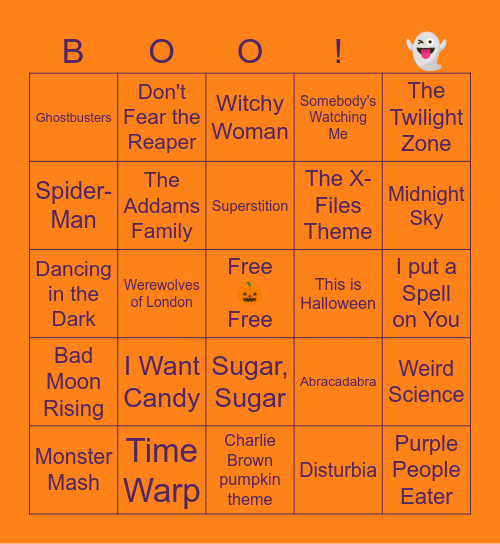 👻🎃 Halloween Singo 🎃👻 Bingo Card