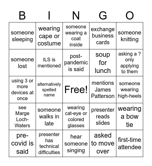 WLA2023 Bingo Card