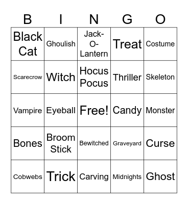 HALLOWEEN Bingo Card