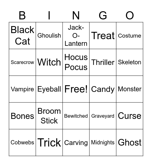 HALLOWEEN Bingo Card