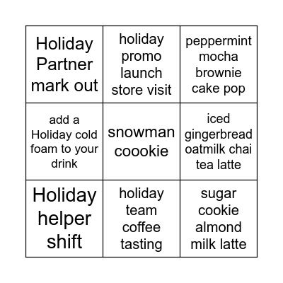 Experience Innovation Holiday Promo Bingo Card