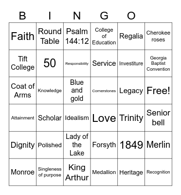 Tift Orientation Bingo Card