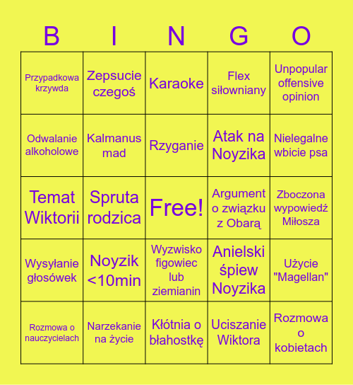 Kurestwo Bingo Card